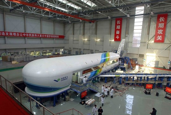 C919, China's home-made large passenger aircraft, is under development. United Technologies Corp is a supplier for the project and has set up a joint venture with Commercial Aircraft Corp of China Ltd, developer and maker of the carrier. Provided to China Daily  