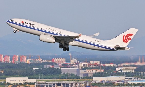 An Air China Airbus A330 takes off from Beijing Capital International Airport.[Provided to China Daily]   