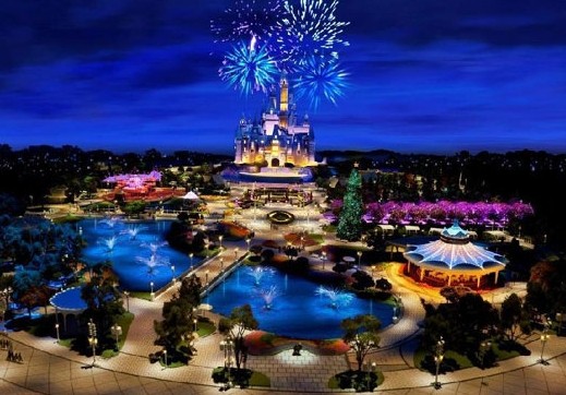 This is a rendering of the model of the Shanghai Disney Resort in Shanghai, East China. [Photo/Xinhua]  