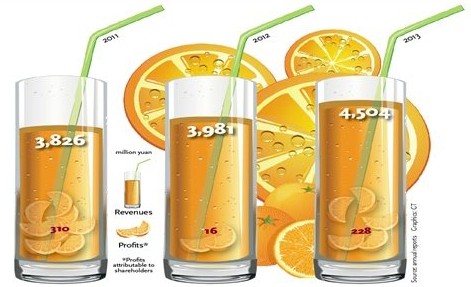 Financial results of China Huiyuan Juice Group