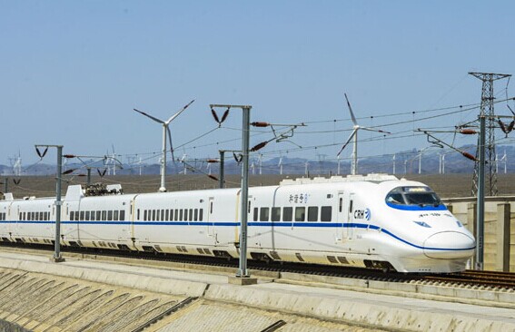 The trial run for the first high-speed railway in Xinjiang Uygur autonomous region started on Tuesday, marking a countdown to formal operations by the end of the year and a confidence boost to the region.[Photo/Xinhua]  