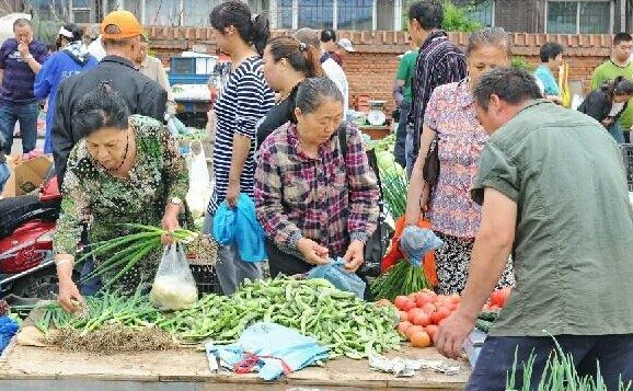 Consumers select vegetables at a market in Changchun, capital of northeast China's Jilin Province, June 10, 2014. (Xinhua/Zhang Nan)