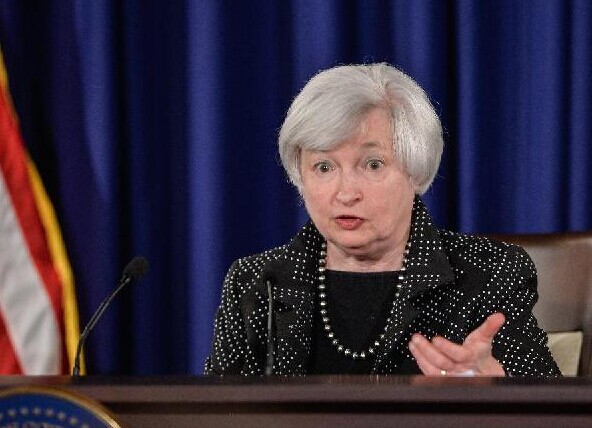US Federal Reserve Chair Janet Yellen speaks during a press conference at Federal Reserve Board building in Washington D.C., capital of the United States, June 18, 2014.  (Xinhua/Bao Dandan)