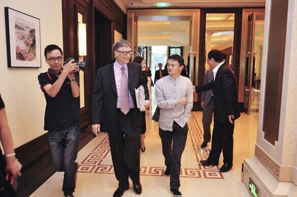 Microsoft's Bill Gates met with Alibaba Group Holding Ltd's Jack Ma in Beijing, June 18, 2014. [Photo/Bill Gates' Twitter account]   