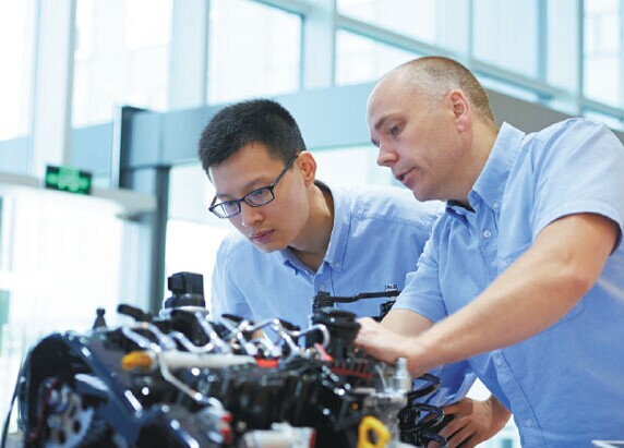Employees at SKF Group's factory in Shanghai. The Swedish company operates 18 manufacturing units and several service units in China. Provided to China Daily  