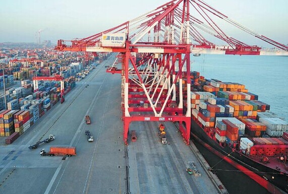 Container terminals in the Qingdao West Coast New Area. Provided to China Daily  