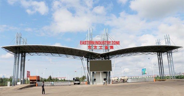 The Eastern Industry Zone in Dukem, about 37 km from Addis Ababa, is home to about 20 Chinese-invested manufacturing companies employing thousands of local workers. Chen Weihua / China Daily