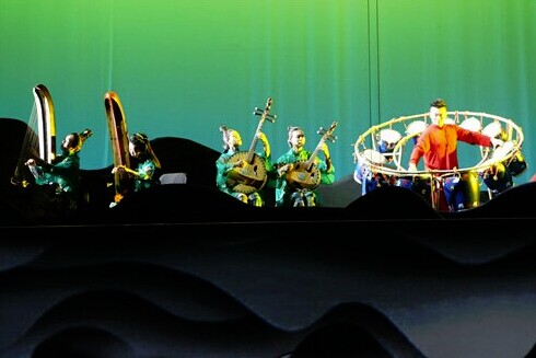 Musicians from the China National Orchestra play traditional Chinese instruments on stage during their national tour. Photo: Courtesy of BMW China