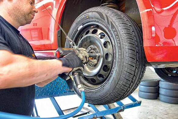 Engineers test a tire at Continental's professional testing field near Hanover, Germany in September. [Provided to China Daily]  
