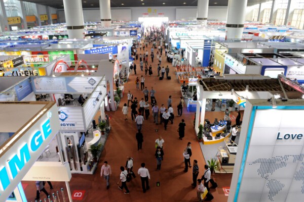 The exhibition hall of the 116th China Import and Export Fair, or Canton Fair, China's largest trade event, which kicks off in Guangzhou, South China's Guangdong province on Oct 15. [Photo/Xinhua]