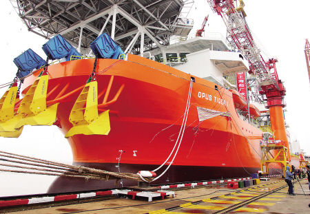 China has completed its first domestically produced drilling ship. (Photo/China.com)
