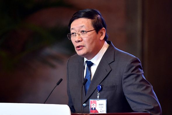 China's Finance Minister Lou Jiwei speaks during China Development Forum 2015 just a few days before the onging Boao Forum for Asia, March 22, 2015. (Photo / Xinhua)