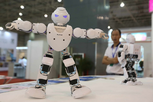 A robot on display at the China Processing Trade Products Fair, which opened in Dongguan, Guangdong province, on Wednesday. (Photo/China Daily)