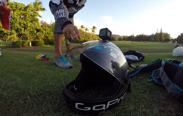 GoPro HERO4 Session is displayed on a helmet. (Liu Zheng/chinadaily.com.cn)