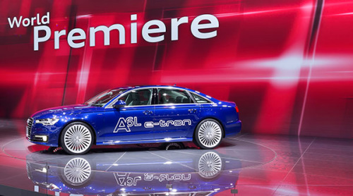 The A6L e-tron co-developed by Audi and its joint venture in China, FAW Volkswagen. It will hit the Chinese market next year.(Photo provided to China Daily)