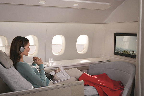 The first-class cabins of Air France. (Photo provided to chinadaily.com.cn)