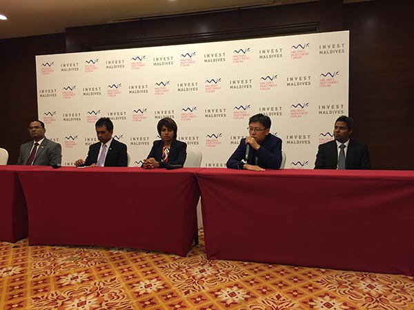 An investment forum on Maldives was held in Beijing on Oct 19. (Photo provided to China Daily)