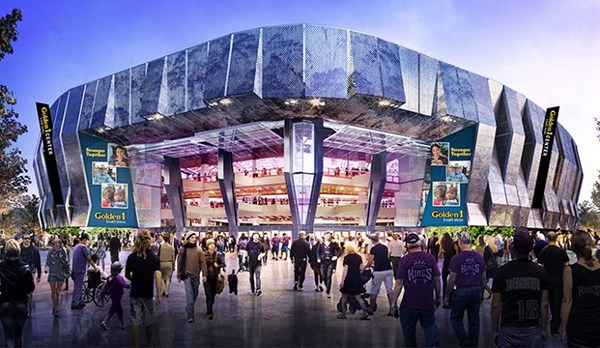 An artist's impression of the Golden 1 Center mixed-development project in California. It will open in October 2016. (Photo/nba.com)