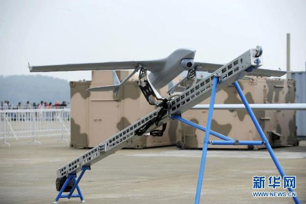 File photo of a drone made in China on display in Zhuhai Air Show. (Photo/Xinhua)