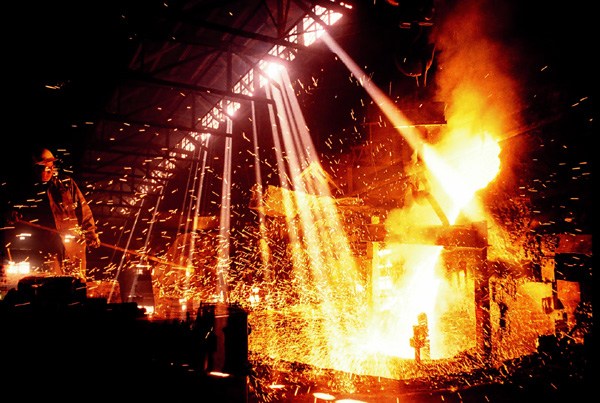 A foundry of Hebei Iron and Steel Group Co Ltd in Zhangjiakou, Hebei province. (Photo provided to China Daily)