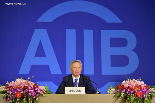 Jin Liqun, president of the Asian Infrastructure Investment Bank (AIIB), speaks at a press conference in Beijing, capital of China, Jan. 17, 2016. (Photo: Xinhua/Li Xin)