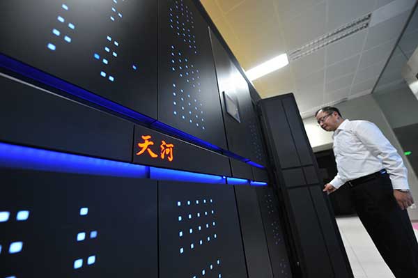 Tianhe-2, the world's most powerful supercomputer, was developed by China's National University of Defense Technology and deployed at the National Supercomputer Center in Guangzhou. Long Hongtao / Xinhua