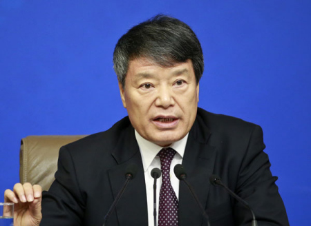 Xu Shaoshi, head the National Development and Reform Commission, gives a press conference for the fourth session of China's 12th National People's Congress (NPC) on the country's economic and social development and the draft outline of the 13th Five-Year Plan in Beijing, March 6, 2016.(Poto: China Daily/Feng Yongbin)
