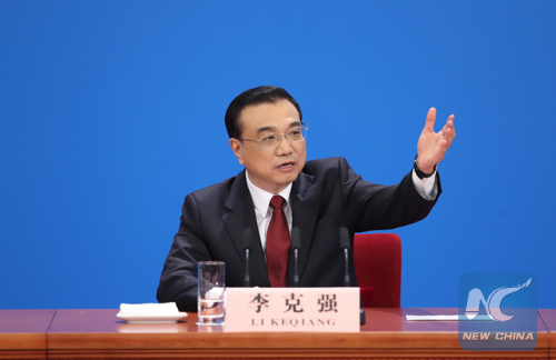 Chinese Premier Li Keqiang gives a press conference at the Great Hall of the People in Beijing, capital of China, March 16, 2016. (Xinhua/Xing Guangli)