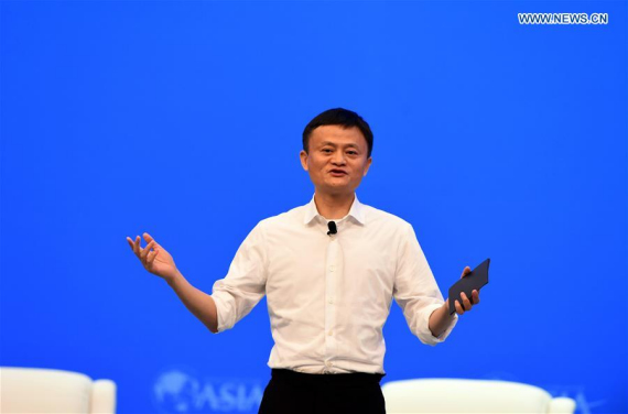 Jack Ma, chairman of Alibaba Group, speaks at the session e-WTP: Setting Rules for Global e-Commerce during the Boao Forum for Asia (BFA) Annual Conference 2016 in Boao, south China's Hainan Province, March 23, 2016. (Photo: Xinhua/Yang Guanyu) 