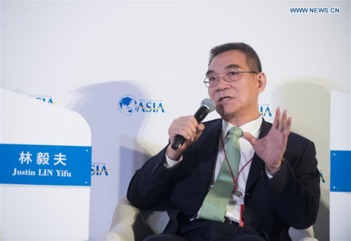Economist Justin Lin Yifu speaks at the session Dialogue of Asian Civilizations during the Boao Forum for Asia (BFA) Annual Conference 2016 in Boao, south China's Hainan Province, March 23, 2016. (Xinhua/Weng Xinyang) 