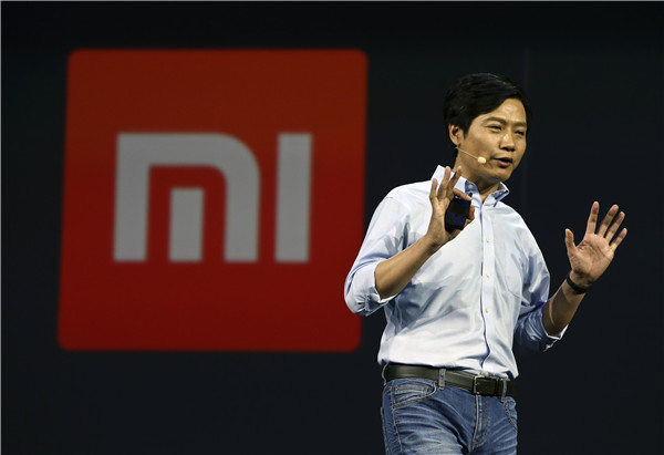 Lei Jun, founder and CEO of Xiaomi Corp, at the company's new product release ceremony on Tuesday in Beijing.FENG YONGBIN/CHINA DAILY