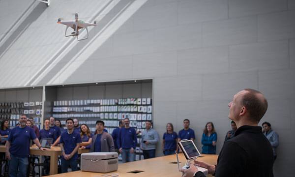 DJI drone is sold in an apple store in Shenzhen. (File Photo)