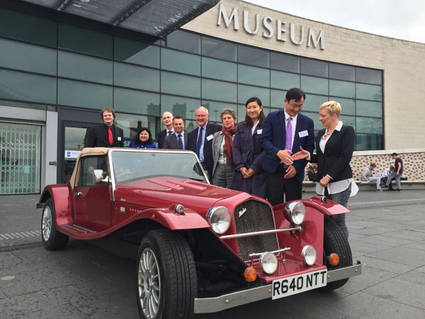 A Chinese delegation visited British automotive hub Coventry to look for investment opportunities. (Photo by Jiang Shan/China Daily）