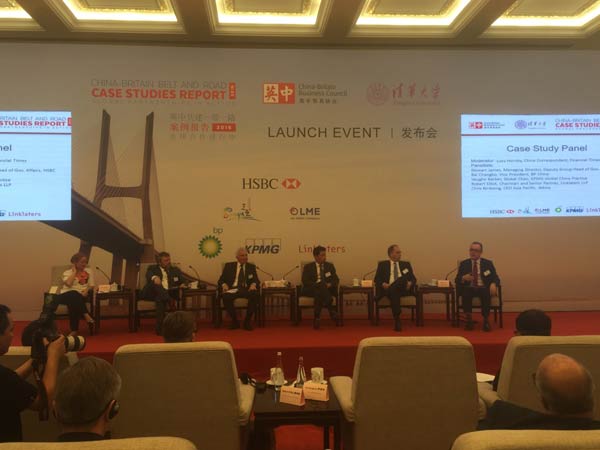 Business people share their experiences with China-UK cooperation along the One Belt One Road on Wednesday in Beijing. (Photo by Chen Yingqun/chinadaily.com.cn)