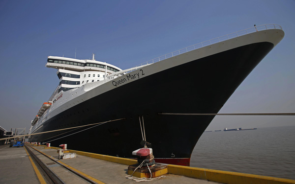 Cunard cruise line will enter Chinese market in 2017, starting to operate a seven-night roundtrip loop from Shanghai with the line's flagship, Queen Mary 2.(Photo provided to China Daily)