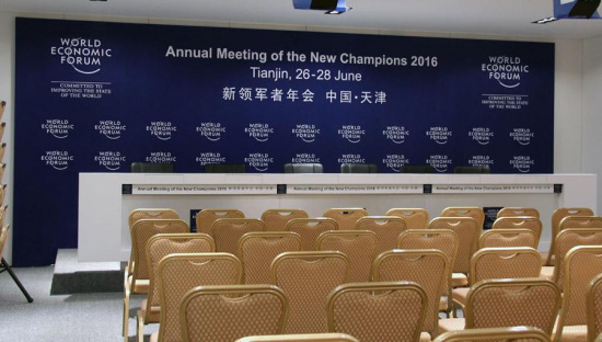 Photo taken on June 21 shows the main venue, Meijiang Convention Exhibition Center, has entered its final preparation with interior decoration and equipment installation in progress. (Photo/CRIENGLISH.com)