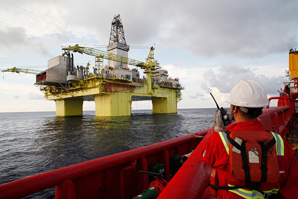 China National Offshore Oil Corporation's drilling platform in the South China Sea. (Photo/China News Service)