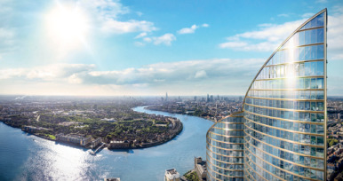 An artist's impression of the 235-meter Spire London residential project from Greenland Group. (Photo/China Daily)