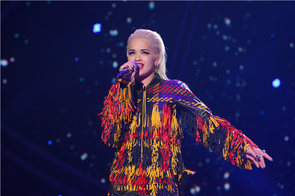 British singer Rita Ora in performance organized by QQ Music. (Photo provided to China Daily)