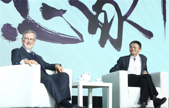 Steven Spielberg and Jack Ma. (Photo provided to chinadaily.com.cn)