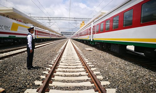 The Ethiopia-Djibouti Railway is launched on October 5. (Photo: Zhu Xiaolei/GT)