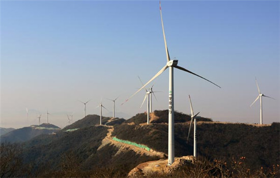 A wind farm in Zhoushan, Zhejiang province. (Photo/China Daily)