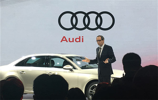 Joachim Wedler, Audi China head, at a press conference of Auto Guangzhou 2016 on Nov 17, 2016. (Li Fusheng / China Daily)