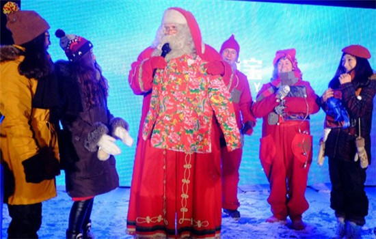 Alipay launches this year's 12.12 shopping festival at Santa Claus village in Finland. (Photo chinadaily.com.cn/Cecily Liu)