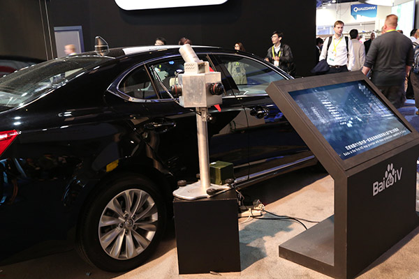 Baidu's telematics solutions are on display at the International Consumer Electronics Show (CES) held in Las Vegas in January 5, 2017. (Photo provided to chinadaily.com.cn)