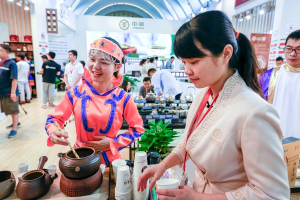 COFCO's stand at a tea exhibition in Beijing. ZHAN MIN / FOR CHINA DAILY