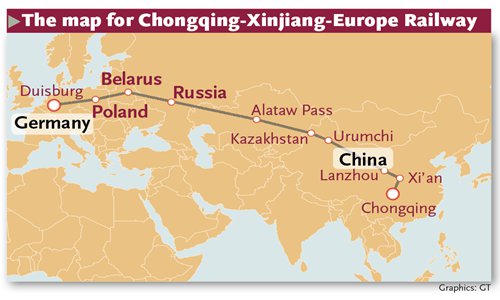 China And Europe Map China-Europe Trains On Track