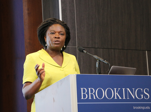 Victoria Kwakwa, vice-president for East Asia and Pacific Region of the World Bank, talks about development lending in the Asia Pacific region in a seminar held at the Brookings Institution in Washington on Monday. Chen Weihua/China Daily