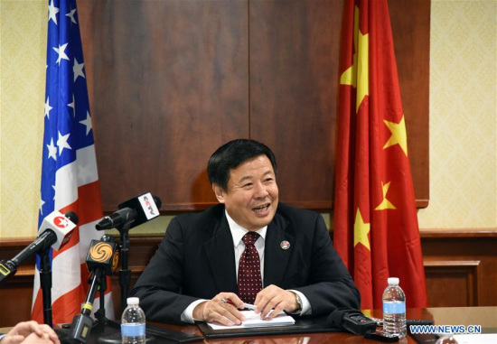 Chinese Vice Minister of Finance Zhu Guangyao speaks at a press briefing after the conclusion of the first China-U.S. Comprehensive Economic Dialogue (CED) in Washington D.C., the United States, July 19, 2017. (Xinhua/Jin Minmin)