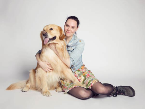 Franziska Gloeckner started her pet food business in Shanghai after her golden retriever Kolya nearly died. (Photo provided to China Daily)